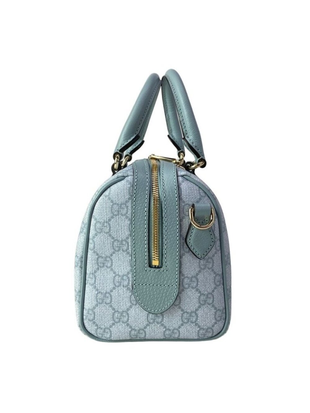 ★SOLD★ Gucci Handbag GG Supreme Ophidia Light Blue Mini Boston Leather - Picture 2 of 15